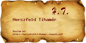 Herczfeld Tihamér névjegykártya
